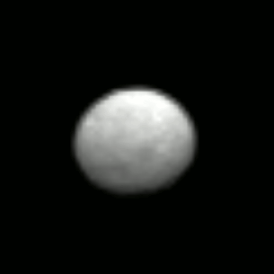The Dawn spacecraft observed Ceres for an hour on Jan. 13, 2015, from a distance of 238,000 miles (383,000 kilometers). A little more than half of its surface was observed at a resolution of 27 pixels. This animated GIF shows bright and dark features.