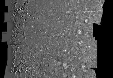 This computer generated mosaic from NASA's Mariner 10 is of Mercury's Tolstoj Quadrangle, named for the ancient Tolstoj crater located in the lower center of the image.