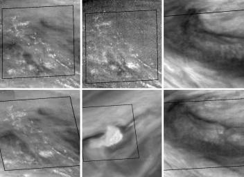 This montage features activity in the turbulent region of Jupiter's Great Red Spot (GRS). Four sets of images of the GRS were taken by NASA's Galileo imaging system over an 11.5 hour period on 26 June, 1996.