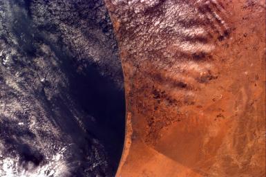This image from NASA's Kidsat electronic still camera was requested by Buist Academy for the purpose of studying the coast of Israel and the Mediterranean Sea.