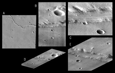 On September 21, 1997, NASA's Mars Global Surveyor captured these views sweeping across the highland valley network Nirgal Vallis, Mars.