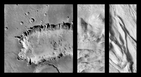 NASA's Mars Global Surveyor captured this image showing the floor of western Ganges Chasma in Valles Marineris.
