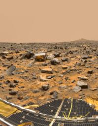 Based on the first direct measurements ever obtained of Martian rocks and terrain, scientists on NASA's Mars Pathfinder mission report in this week's Science magazine that the red planet may have once been much more like Earth.