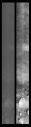 This image of Coprates Catena was obtained in the early evening of January 1, 1998 by NASA's Mars Global Surveyor. The image covers a tiny fraction of the Valles Marineris canyons.
