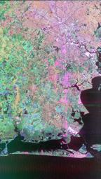 This image from NASA's Spaceborne Imaging Radar-C/X-band Synthetic Aperture Radar of Houston, Texas, shows the amount of detail that is possible to obtain using spaceborne radar imaging.