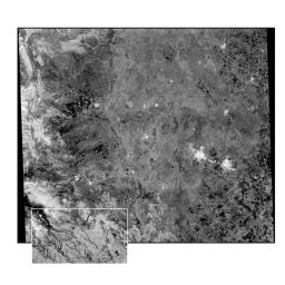 This radar image from NASA's Spaceborne Imaging Radar-C/X-band Synthetic Aperture Radar of the Midland/Odessa region of West Texas, demonstrates an experimental technique that allows scientists to rapidly image large areas of the Earth's surface.