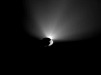 NASA's Deep Impact's flyby spacecraft took this image after it turned around to capture last shots of a receding comet Tempel 1. Earlier, the mission's probe had smashed into the surface of Tempel 1.