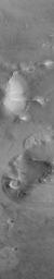 NASA's Mars Global Surveyor shows features in the Cydonia region of Mars.