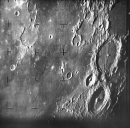 Ranger 7 took this image, the first picture of the Moon by aU.S. spacecraft, on 31 July 1964 at 13:09 UT (9:09 AM EDT) about 17 minutes before impacting the lunar surface.