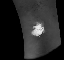 NASA's Mars Global Surveyor shows a view of the martian south polar region, as it appeared on 8 September 2005.