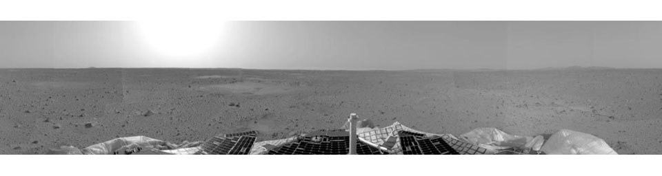 This image from NASA's Mars Exploration Rover Spirit shows the right panorama of the rover's landing site. 