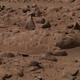 This approximate true-color image taken by the panoramic camera on the Mars Exploration Rover Spirit shows the rock dubbed 'Mazatzal' before the rover drilled into it with its rock abrasion tool.