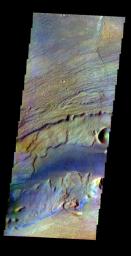This image was collected July 17, 2002 during northern spring season on Mars. The image shows an area in the Kasei Valles region as seen by NASA's 2001 Mars Odyssey.