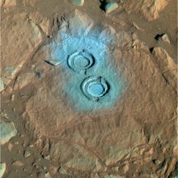 Two Holes in 'Wooly Patch' (False Color)