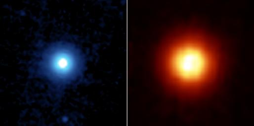 NASA's Spitzer Space Telescope recently captured these images of the star Vega, located 25 light years away in the constellation Lyra. 
