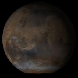 NASA's Mars Global Surveyor shows the Acidalia/Mare Erythraeum face of Mars in mid-January 2005.