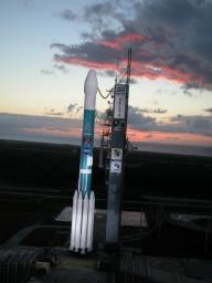 NASA's Deep Impact awaits launch from Cape Canaveral Air Force Station, Fla. on Jan. 12, 2005.