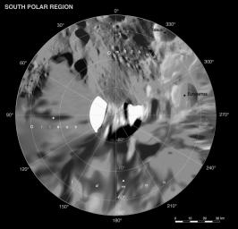 This map is part of a group release of Mercator and polar stereographic projections of Saturn's moon Phoebe. This global digital map of Phoebe was created using data taken during NASA's Cassini spacecraft's close flyby of the small moon.