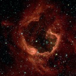 NASA's Spitzer Space Telescope sees RCW 79 in the southern Milky Way, 17,200 light-years from Earth in the constellation Centaurus. 