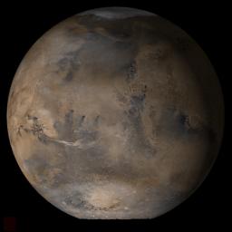 NASA's Mars Global Surveyor shows the Acidalia/Mare Erythraeum face of Mars in mid-April 2006.