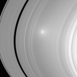 Two images of Saturn's A and B ring showcase the opposition effect, a brightness surge that is visible on Saturn's rings when the Sun is directly behind NASA's Cassini spacecraft.
