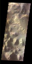 This image shows part of Eos Chasma on Mars as seen by NASA's 2001 Mars Odyssey spacecraft.