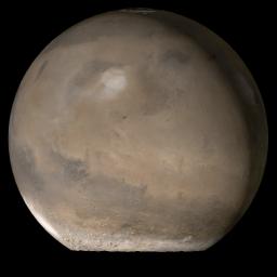 This image from NASA's Mars Global Surveyor the Elysium/Mare Cimmerium face in mid-September 2006.