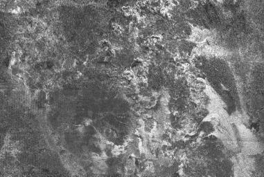 This radar image NASA's Cassini spacecraft of Titan shows Ganesa Macula, interpreted as a cryovolcano (ice volcano), and its surroundings. Cryovolcanism is thought to have been an important process on Titan and may still be happening today.