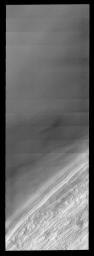 This image from NASA's Mars Odyssey spacecraft shows the edge of Mars' south polar cap.