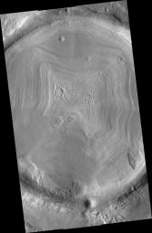 Impact Crater Filled With Layered Deposits