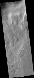 Eroding Material over Flows in Echus Chasma