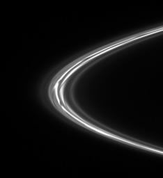 Seen here is the end result of the process that occurs every time the moon Prometheus closely approaches Saturn's F ring. This image was taken in visible light with NASA's Cassini spacecraft's narrow-angle camera on Oct. 25, 2007.