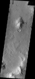 This image from NASA's Mars Odyssey spacecraft shows many drainage channels in Promethei Terra.