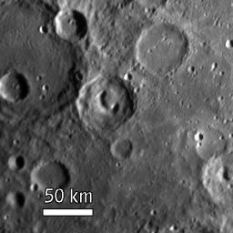 NASA's MESSENGER spacecraft's Narrow Angle Camera (NAC) on the Mercury Dual Imaging System (MDIS) acquired this view of Mercury's surface illuminated obliquely from the right by the Sun.