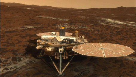 NASA's Phoenix Mars Lander will open its solar arrays 20 minutes after it touches down on the surface of Mars.