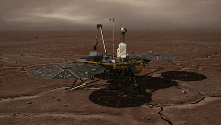 This image shows how NASA's Phoenix Mars Lander stays in contact with Earth. 
