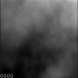 An angry looking sky is captured in this frame from a movie clip consisting of 10 frames taken by the Surface Stereo Imager on NASA's Phoenix Mars Lander.
