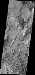 This image from NASA's Mars Odyssey shows a region of crisscrossing linear ridges located just north of Nili Fossae on Mars.