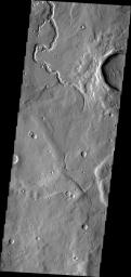 This image from NASA's Mars Odyssey shows an unnamed channel located in Terra Sabaea.
