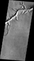 NASA's 2001 Mars Odyssey image shows a portion of Nirgal Vallis.