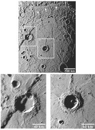 Details about the newly discovered Rembrandt impact basin were published recently in Science magazine, and the images shown here are from that article.