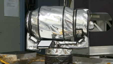 Diviner undergoing post thermal vacuum range of motion testing. Diviner is one of seven instruments aboard NASA's LRO Mission.