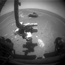 This image of 'Block Island' was taken on July 28, 2009, with the front hazard-identification camera on NASA's Mars Exploration Rover Opportunity.