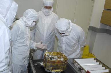 The Moon Mineralogy Mapper imaging spectrometer, an instrument on India's Chandrayaan-1, during development at NASA's Jet Propulsion Laboratory.