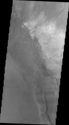 This image from NASA's Mars Odyssey shows the dune field in Nili Patera on Mars.