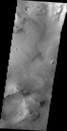 This NASA 2001 Mars Odyssey image shows part of the floor of Coprates Chasma.