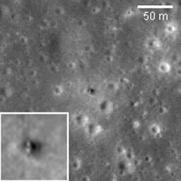 Luna 16 was the first robotic mission to land on the Moon on basaltic plains of Mare Fecunditatis and return a sample to the Earth. It was launched by the Soviet Union on 12 September 1970. This image was taken by NASA's Lunar Reconnaissance Orbiter.
