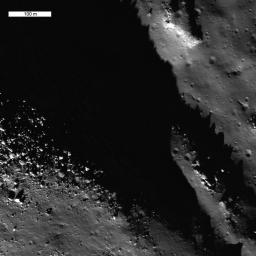 Exposed Fractured Bedrock in the Central Peak of the Anaxagoras Crater