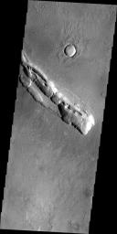 The fracture system in this image, captured by NASA's 2001 Mars Odyssey, is part of Galaxias Fossae, a series of fractures on the northern part of the Elysium Mons volcanic complex.