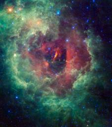 Unicorns and roses are usually the stuff of fairy tales, but a new cosmic image taken by NASA's WISE mission shows the Rosette nebula in the constellation Monoceros, or the Unicorn.